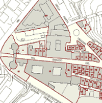 Particolare della mappa delle unità edilizie del centro antico