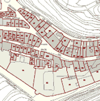 Un altro particolare della mappa delle unità edilizie del centro antico