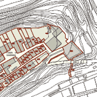 Un estratto dalla mappa delle unità edilizie del Centro Antico