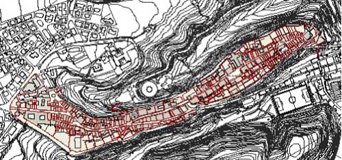 Visione d'insieme della mappa delle unità edilizie del centro antico